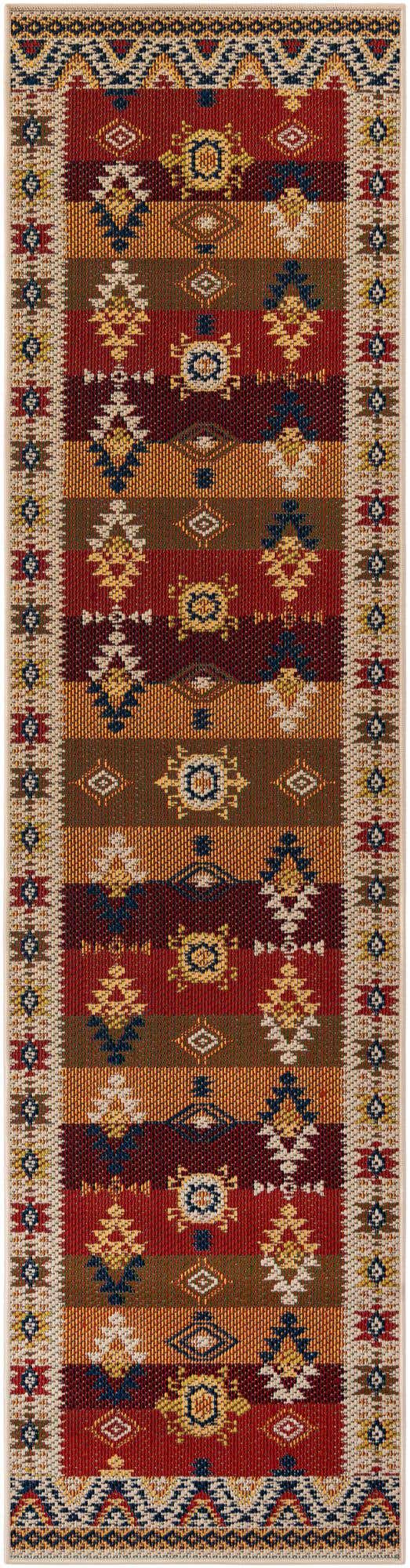 2' 7 x 10' Wilcox · Border Outdoor Rug, rust red