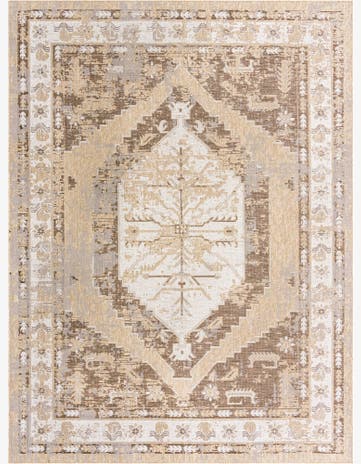 Wylie · Medallion Outdoor Rug, natural and brown
