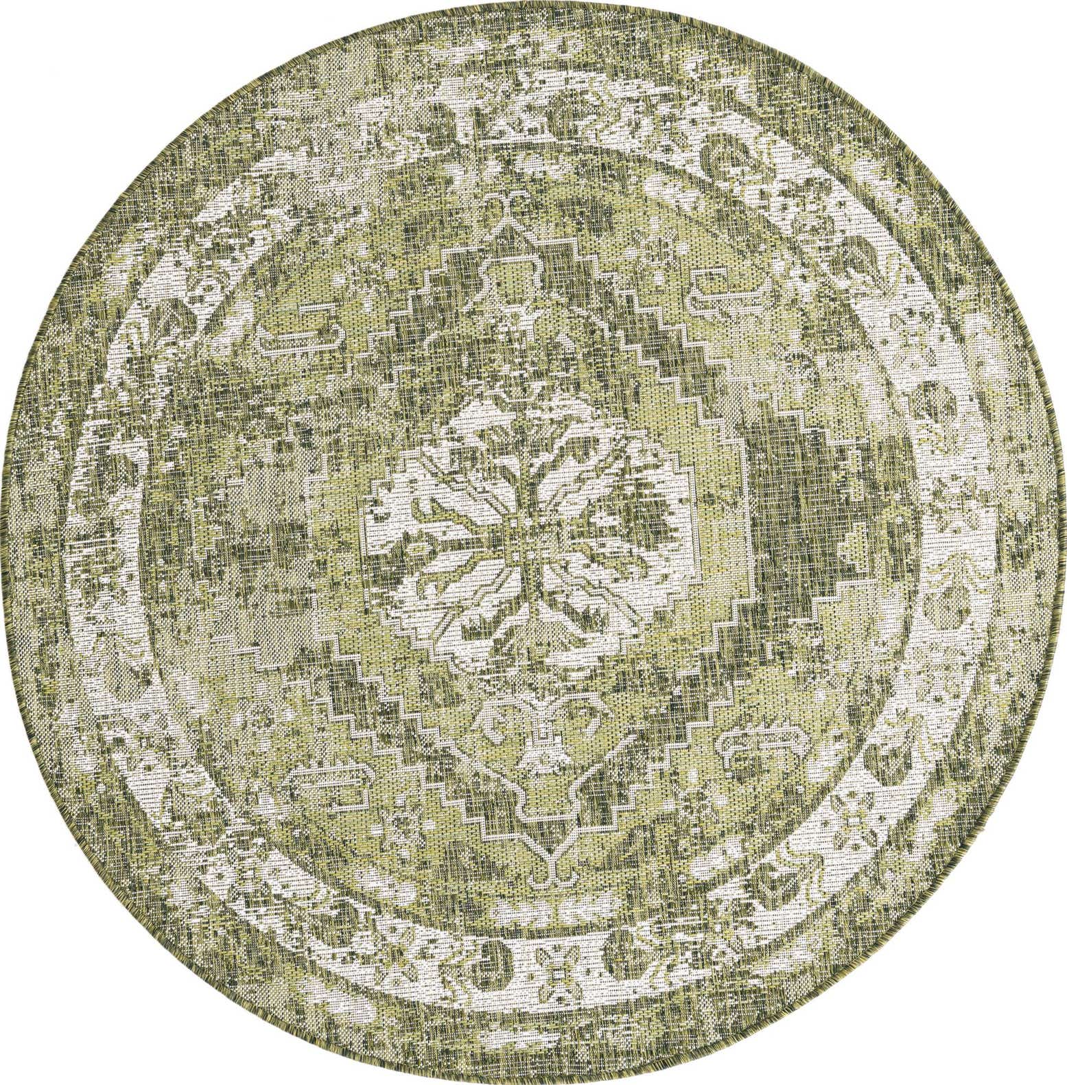 5' 3 x 5' 3 Wylie · Border Outdoor Rug, green