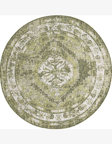 5' 3 x 5' 3 Wylie · Border Outdoor Rug, green