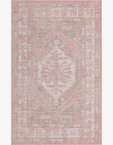 3' x 5' 3 Wylie · Border Outdoor Rug, pink