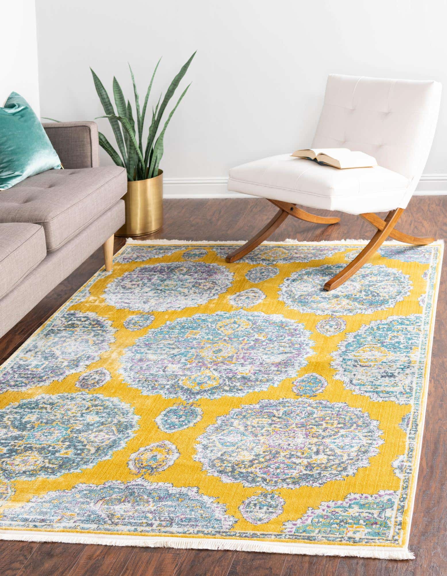 Yellow 183cm x 275cm Paragon Rug Rugs Korea