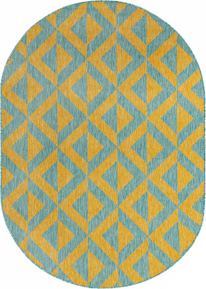 5' 3 x 8' Easy-Clean Jill Zarin Napa Indoor / Outdoor Oval Rug