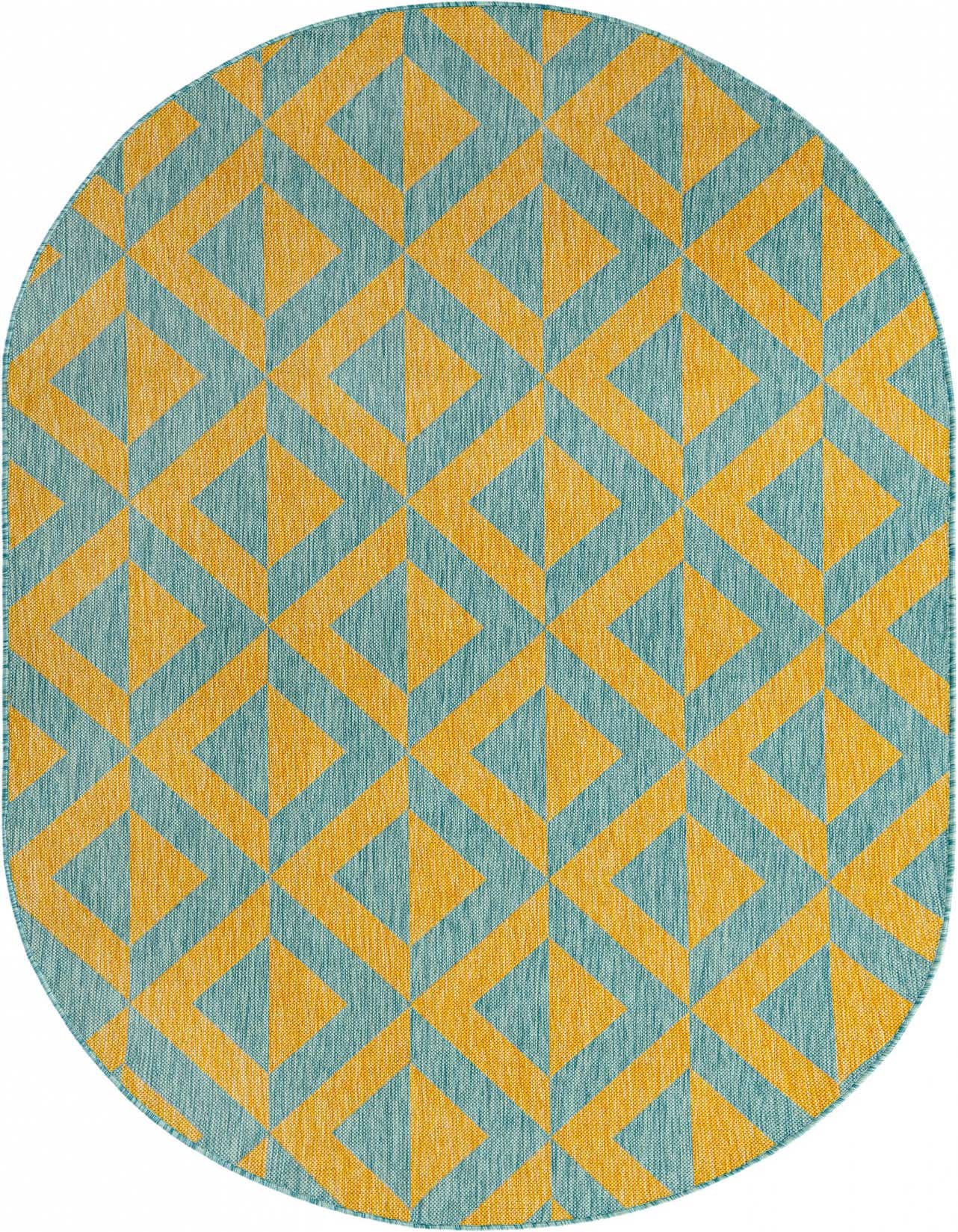 5' 3 x 8' Easy-Clean Jill Zarin Napa Indoor / Outdoor Oval Rug