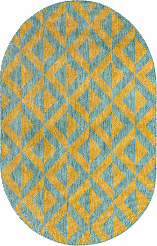Detail image of 5' 3 x 8' Easy-Clean Jill Zarin Napa Indoor / Outdoor Oval Rug
