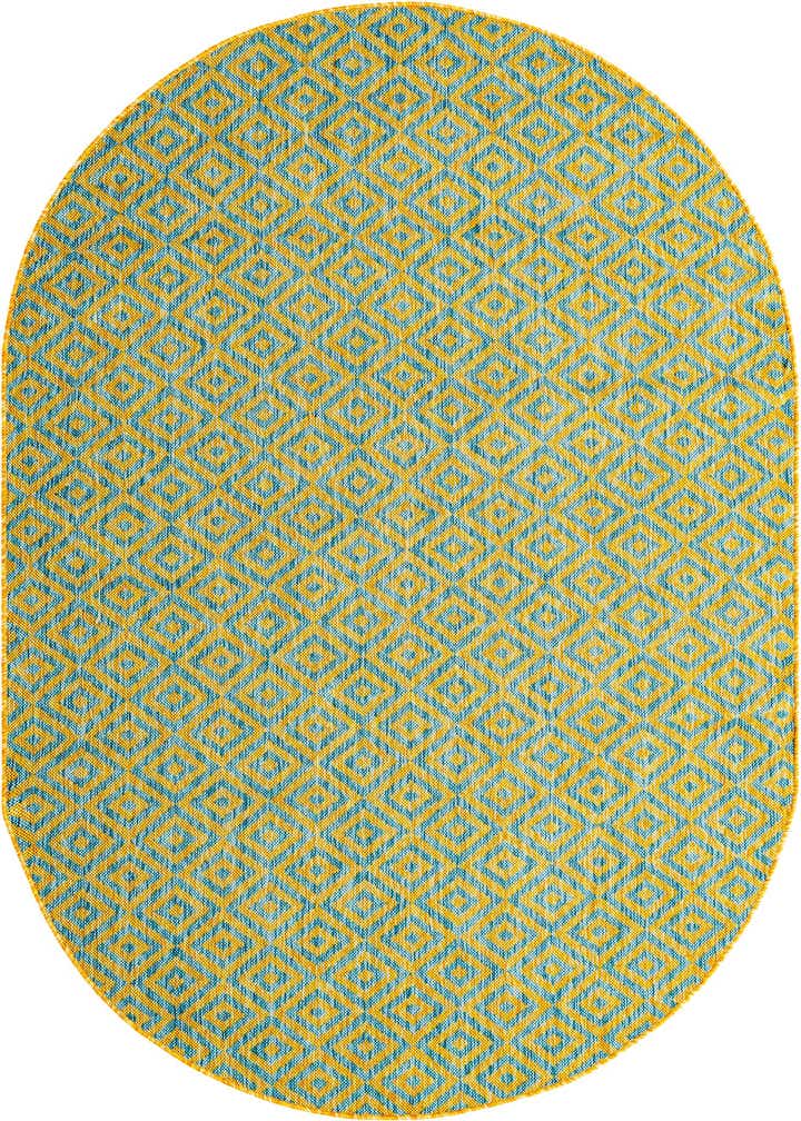 5' 3 x 8' Easy-Clean Jill Zarin Costa Rica Indoor / Outdoor Oval Rug