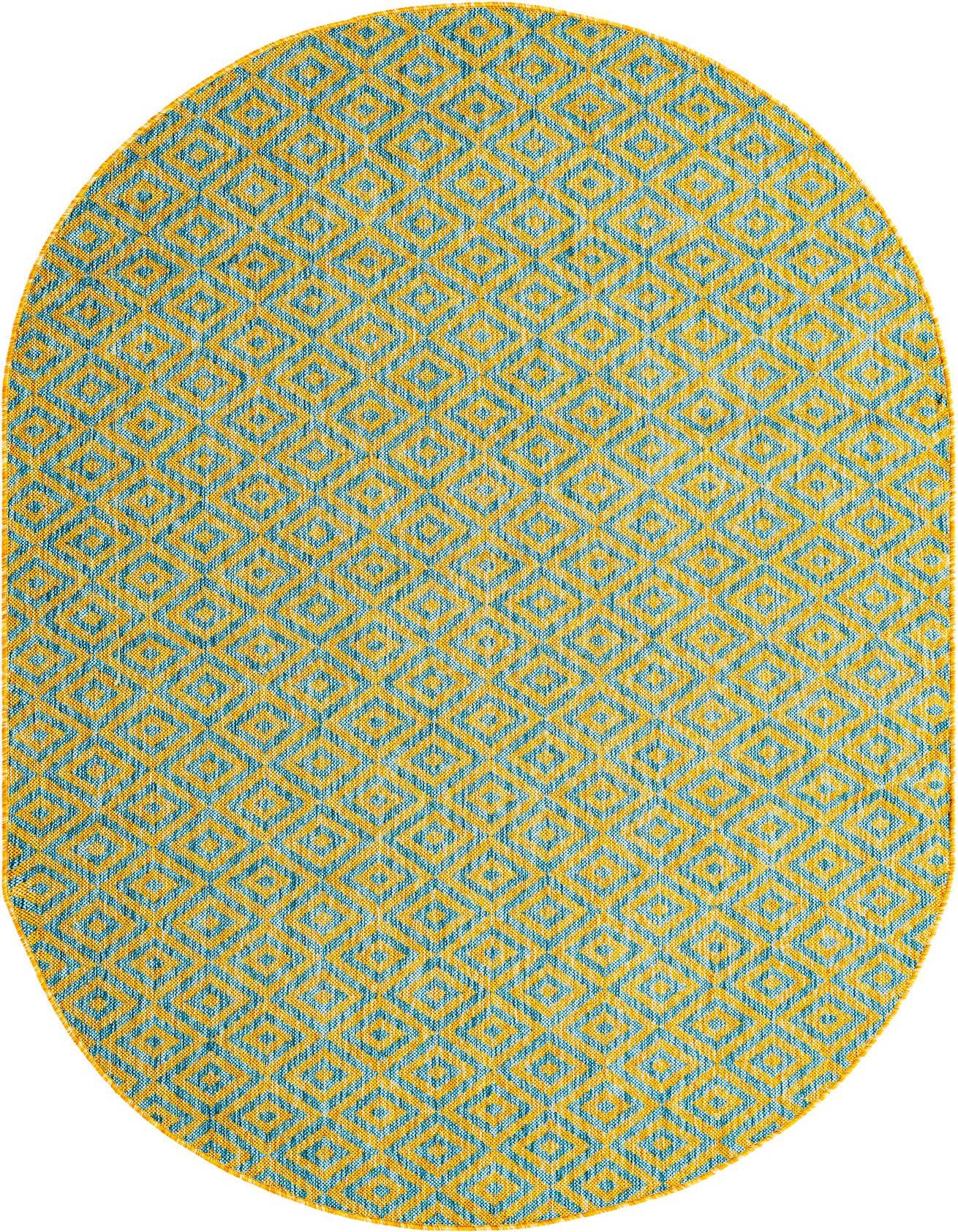 5' 3 x 8' Easy-Clean Jill Zarin Costa Rica Indoor / Outdoor Oval Rug