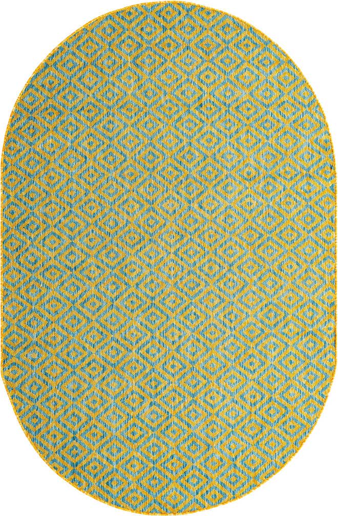 5' 3 x 8' Easy-Clean Jill Zarin Costa Rica Indoor / Outdoor Oval Rug