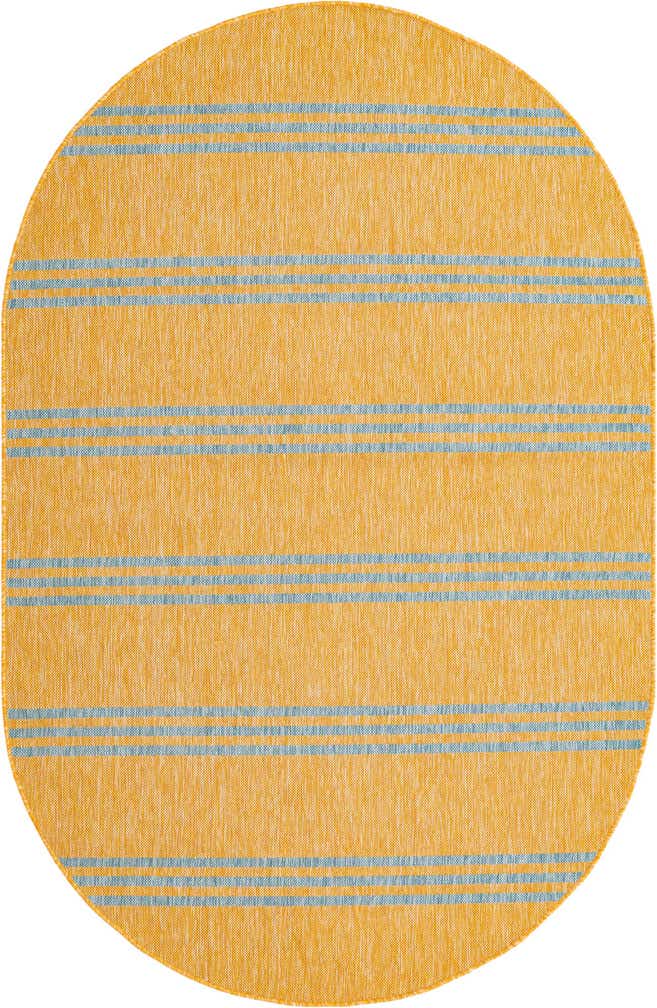 5' 3 x 8' Easy-Clean Jill Zarin Anguilla Indoor / Outdoor Oval Rug