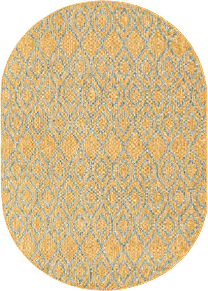 5' 3 x 8' Easy-Clean Jill Zarin Turks and Caicos Indoor / Outdoor Oval Rug