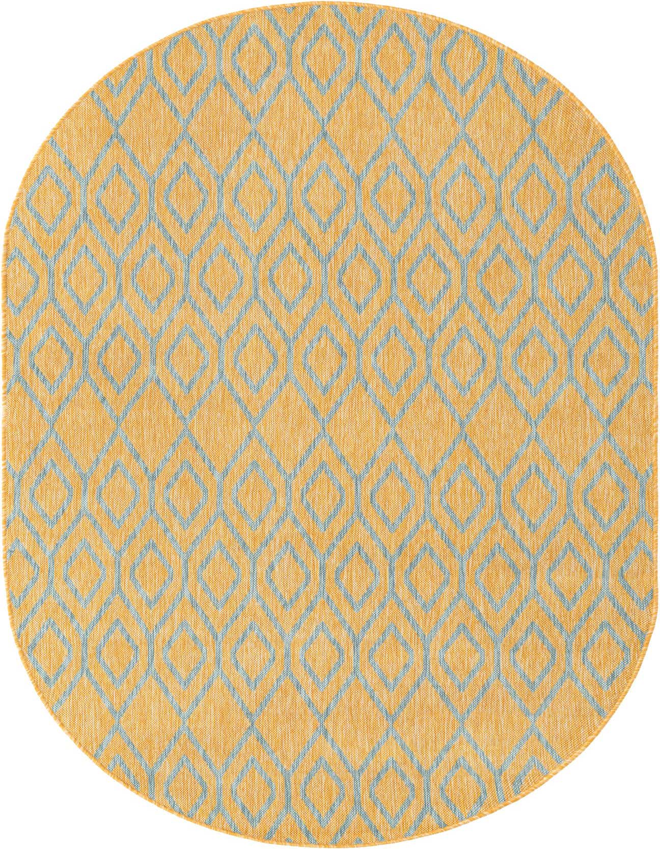 5' 3 x 8' Easy-Clean Jill Zarin Turks and Caicos Indoor / Outdoor Oval Rug