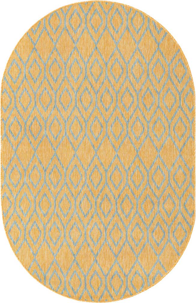 5' 3 x 8' Easy-Clean Jill Zarin Turks and Caicos Indoor / Outdoor Oval Rug