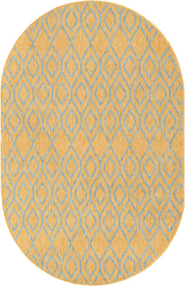 Detail image of 5' 3 x 8' Easy-Clean Jill Zarin Turks and Caicos Indoor / Outdoor Oval Rug