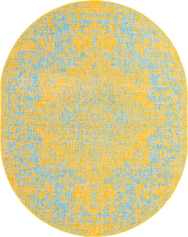 Detail image of 7' 10 x 10' Easy-Clean Jill Zarin Dubai Indoor / Outdoor Oval Rug