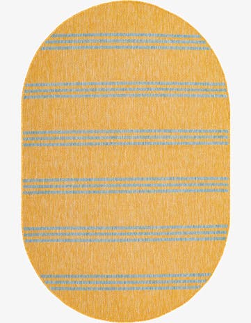 5' 3 x 8' Easy-Clean Jill Zarin Anguilla Indoor / Outdoor Oval Rug