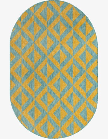 5' 3 x 8' Easy-Clean Jill Zarin Napa Indoor / Outdoor Oval Rug
