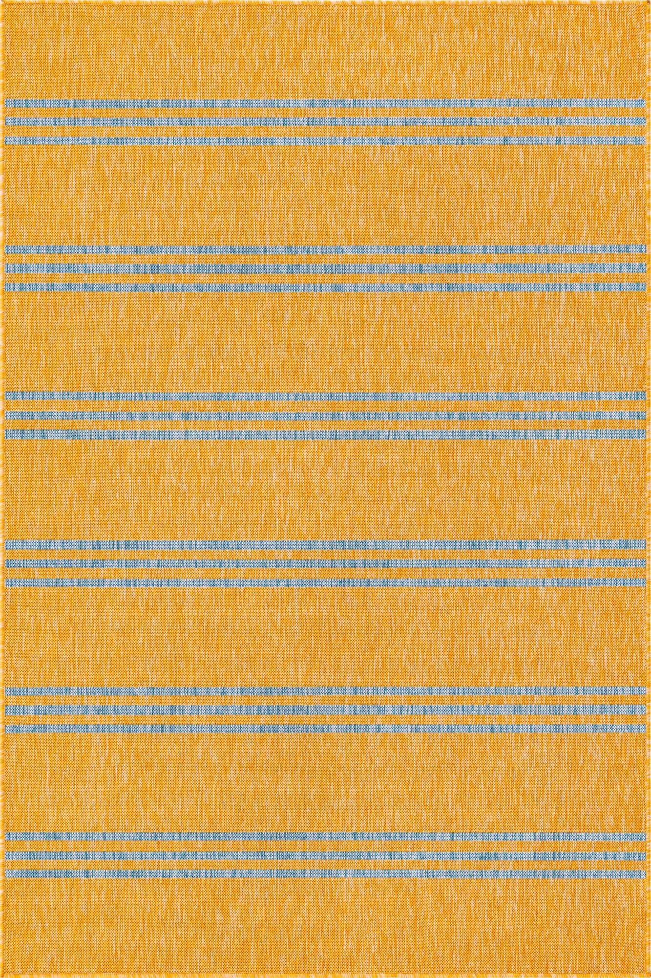 Custom Yellow and Aqua Easy-Clean Jill Zarin Indoor / Outdoor Rug