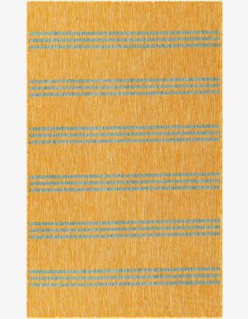 Yellow and Aqua Easy-Clean Jill Zarin Anguilla Indoor / Outdoor Rug
