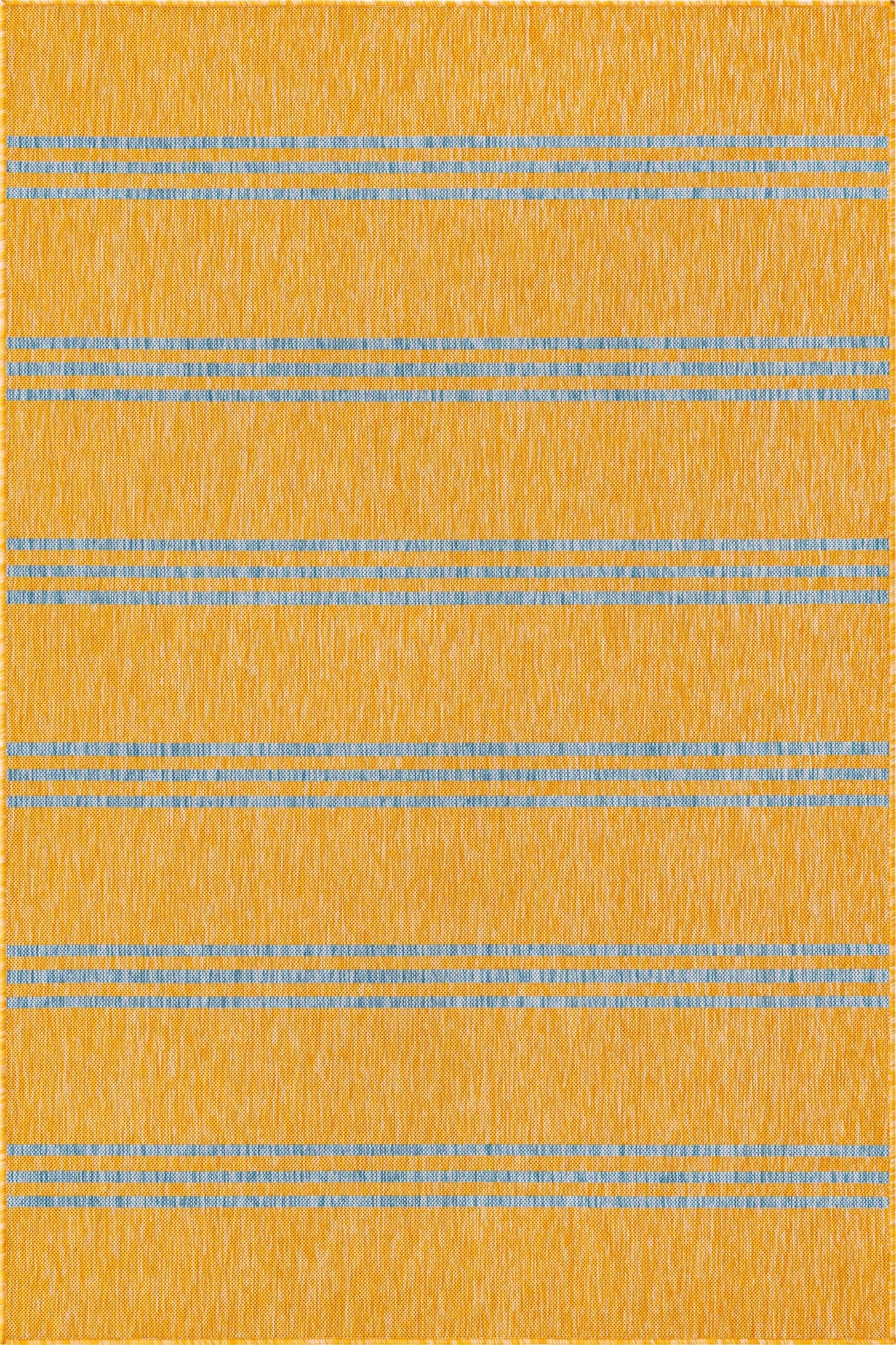 Custom Yellow and Aqua  Washable Jill Zarin Indoor / Outdoor Rug