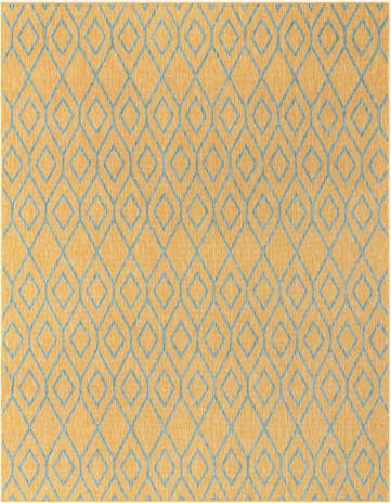 Yellow and Aqua Easy-Clean Jill Zarin Turks and Caicos Indoor / Outdoor Rug
