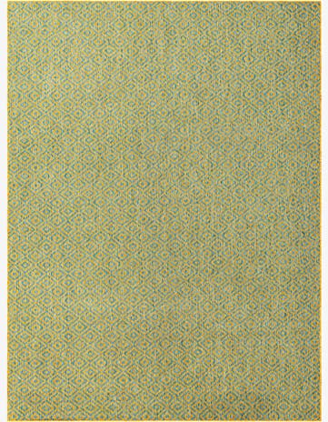Yellow and Aqua Easy-Clean Jill Zarin Costa Rica Indoor / Outdoor Rug