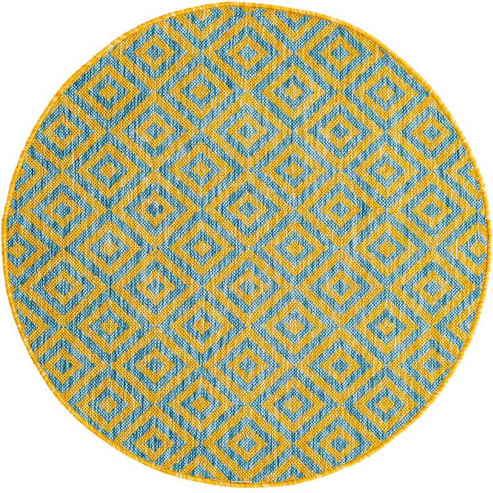 3' x 3' Easy-Clean Jill Zarin Costa Rica Indoor / Outdoor Round Rug