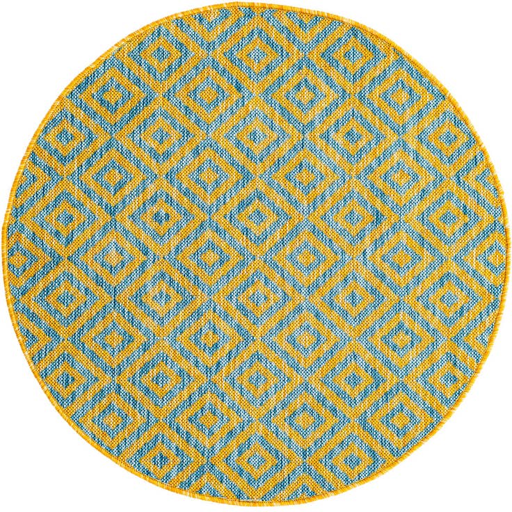Detail image of 3' x 3' Easy-Clean Jill Zarin Costa Rica Indoor / Outdoor Round Rug
