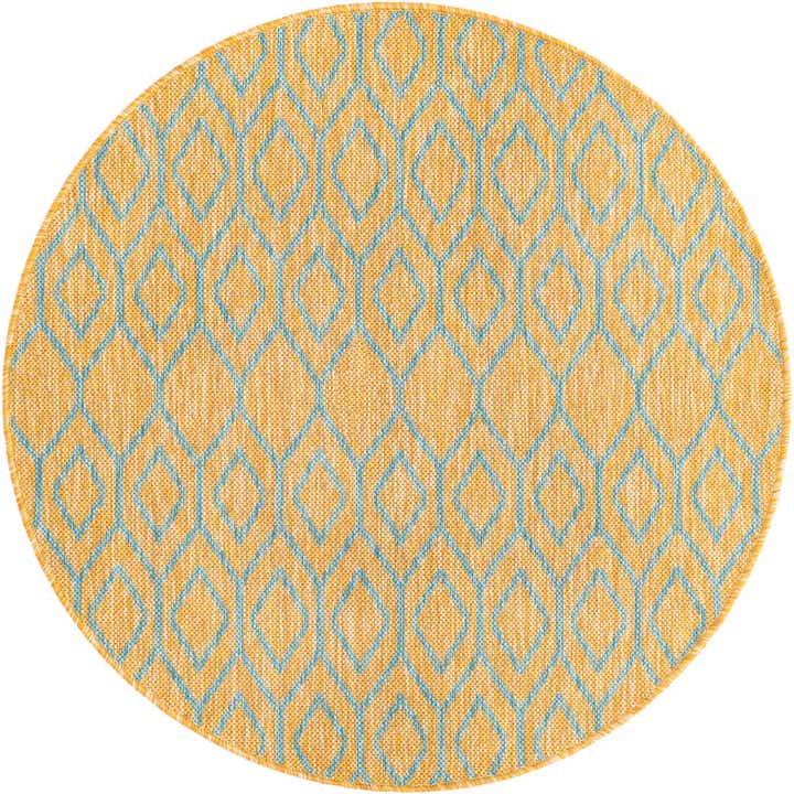 3' x 3' Easy-Clean Jill Zarin Turks and Caicos Indoor / Outdoor Round Rug