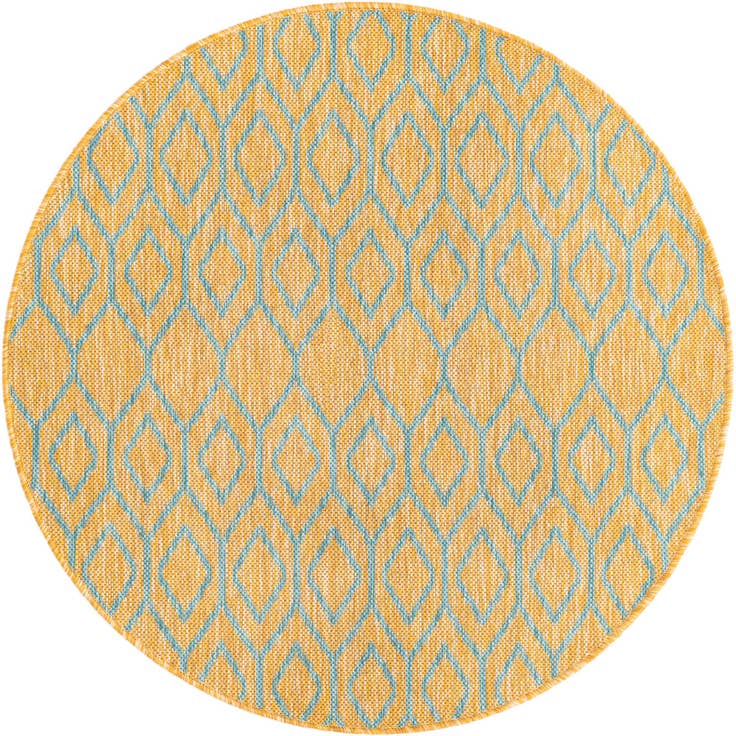 Detail image of 3' x 3' Easy-Clean Jill Zarin Turks and Caicos Indoor / Outdoor Round Rug