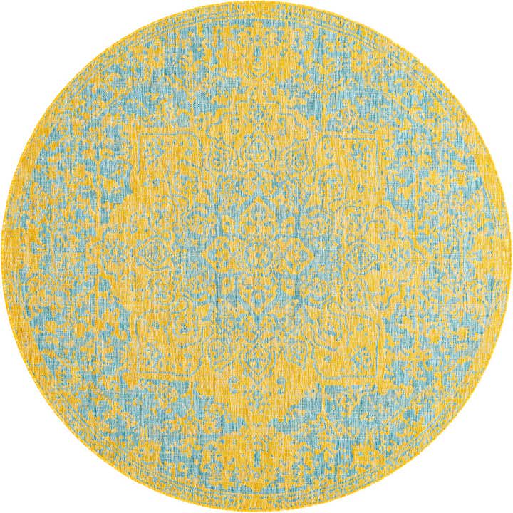 6' 7 x 6' 7 Easy-Clean Jill Zarin Dubai Indoor / Outdoor Round Rug