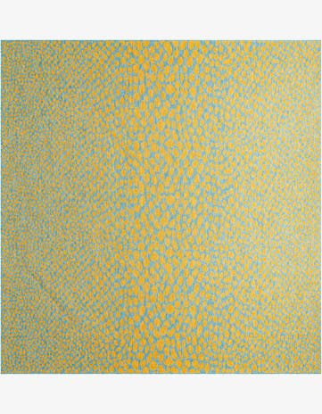 Yellow and Aqua Easy-Clean Jill Zarin Cape Town Indoor / Outdoor Square Rug