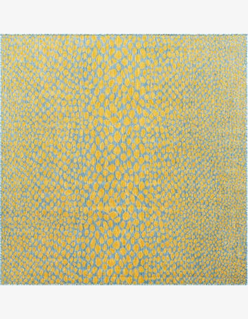 Yellow and Aqua Easy-Clean Jill Zarin Cape Town Indoor / Outdoor Square Rug