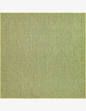 Yellow and Aqua Easy-Clean Jill Zarin Costa Rica Indoor / Outdoor Square Rug