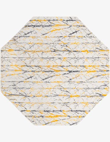 Yellow and Gray Finsbury Octagon Rug