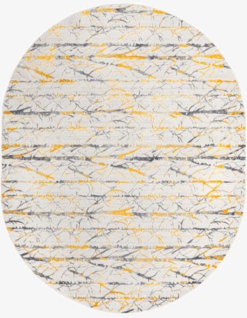 Yellow and Gray Finsbury Oval Rug