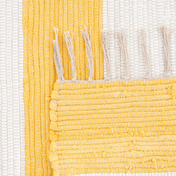 Detail image of 4' 1 x 6' 1 Hand Woven Chindi Rag Rug