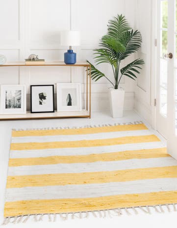 5' 1 x 5' 1 Hand Woven Chindi Rag Square Rug