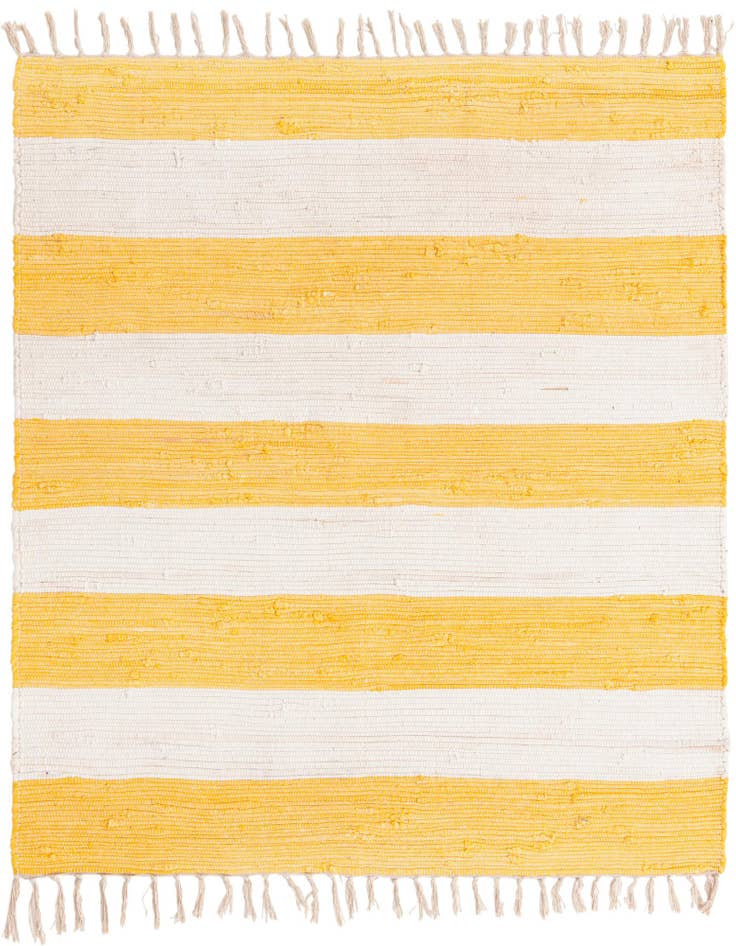 Detail image of 5' 1 x 5' 1 Hand Woven Chindi Rag Square Rug
