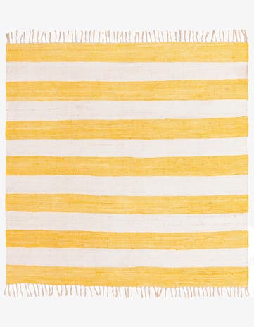 7' 10 x 7' 10 Hand Woven Chindi Rag Square Rug