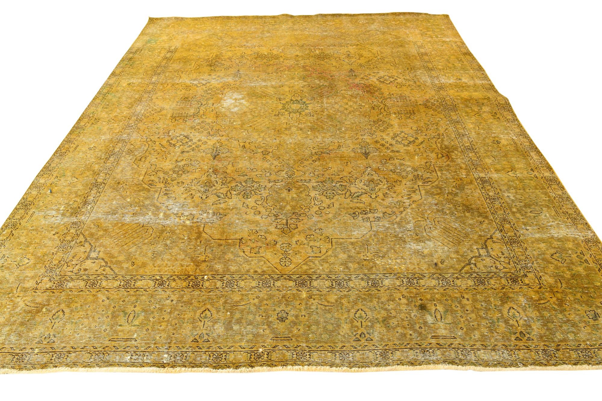 9' 7 x 12' 3 Hand Knotted Ultra Vintage Persian Wool Rug
