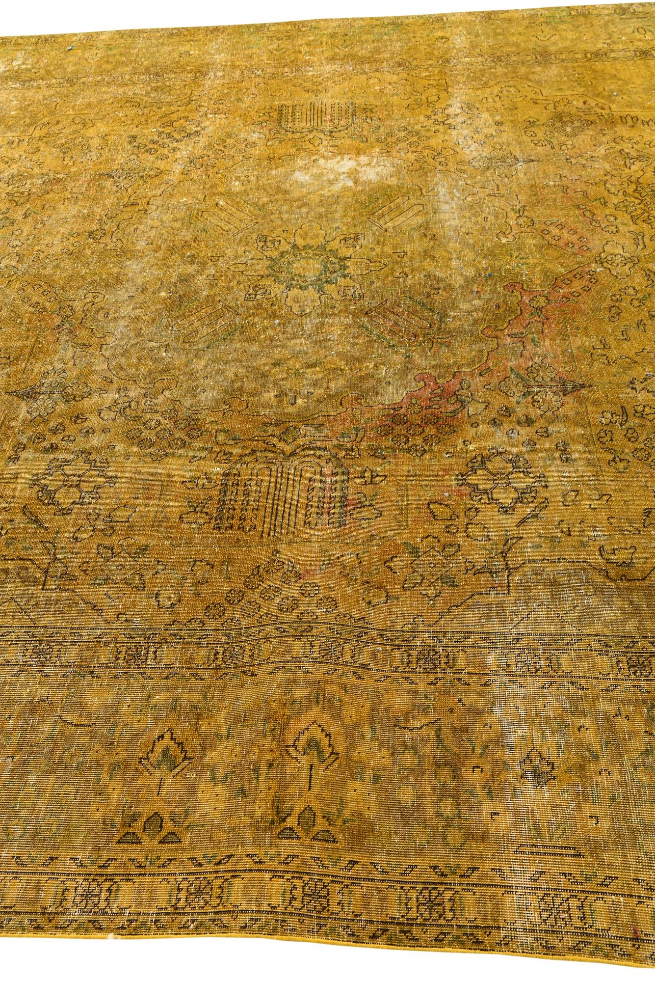 9' 7 x 12' 3 Hand Knotted Ultra Vintage Persian Wool Rug