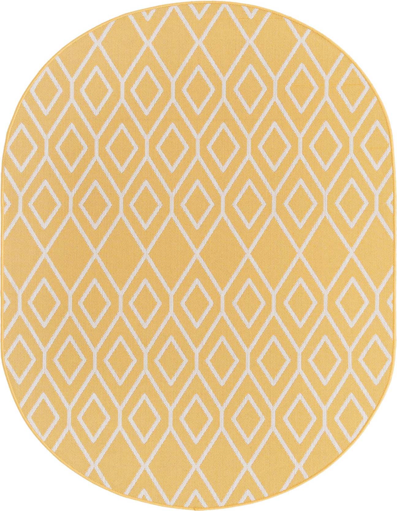 5' 3 x 8' Easy-Clean Jill Zarin Turks and Caicos Indoor / Outdoor Oval Rug