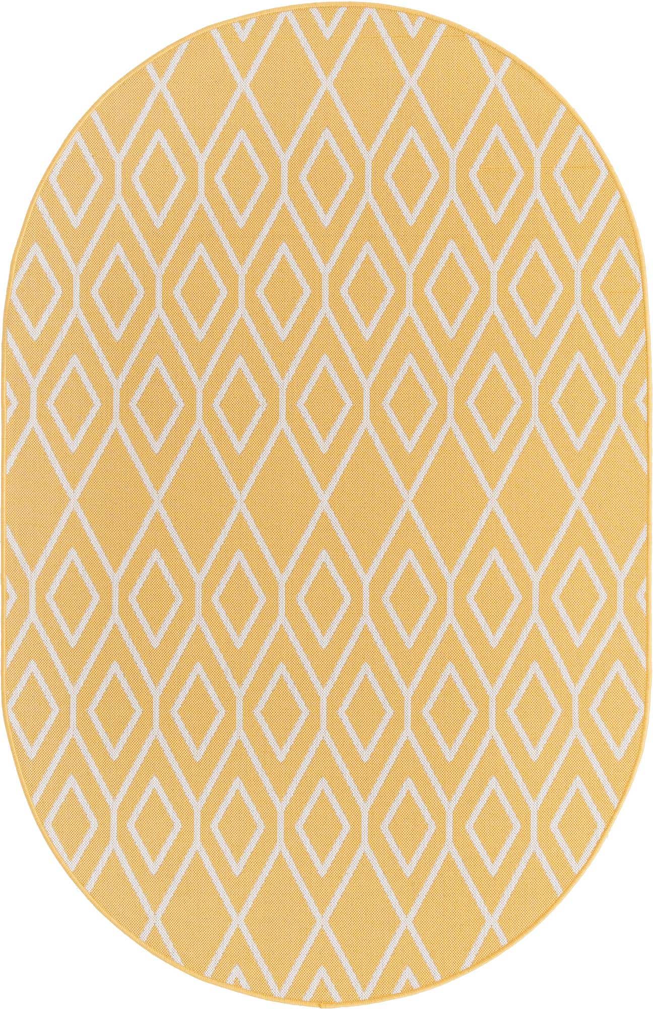 5' 3 x 8' Easy-Clean Jill Zarin Turks and Caicos Indoor / Outdoor Oval Rug