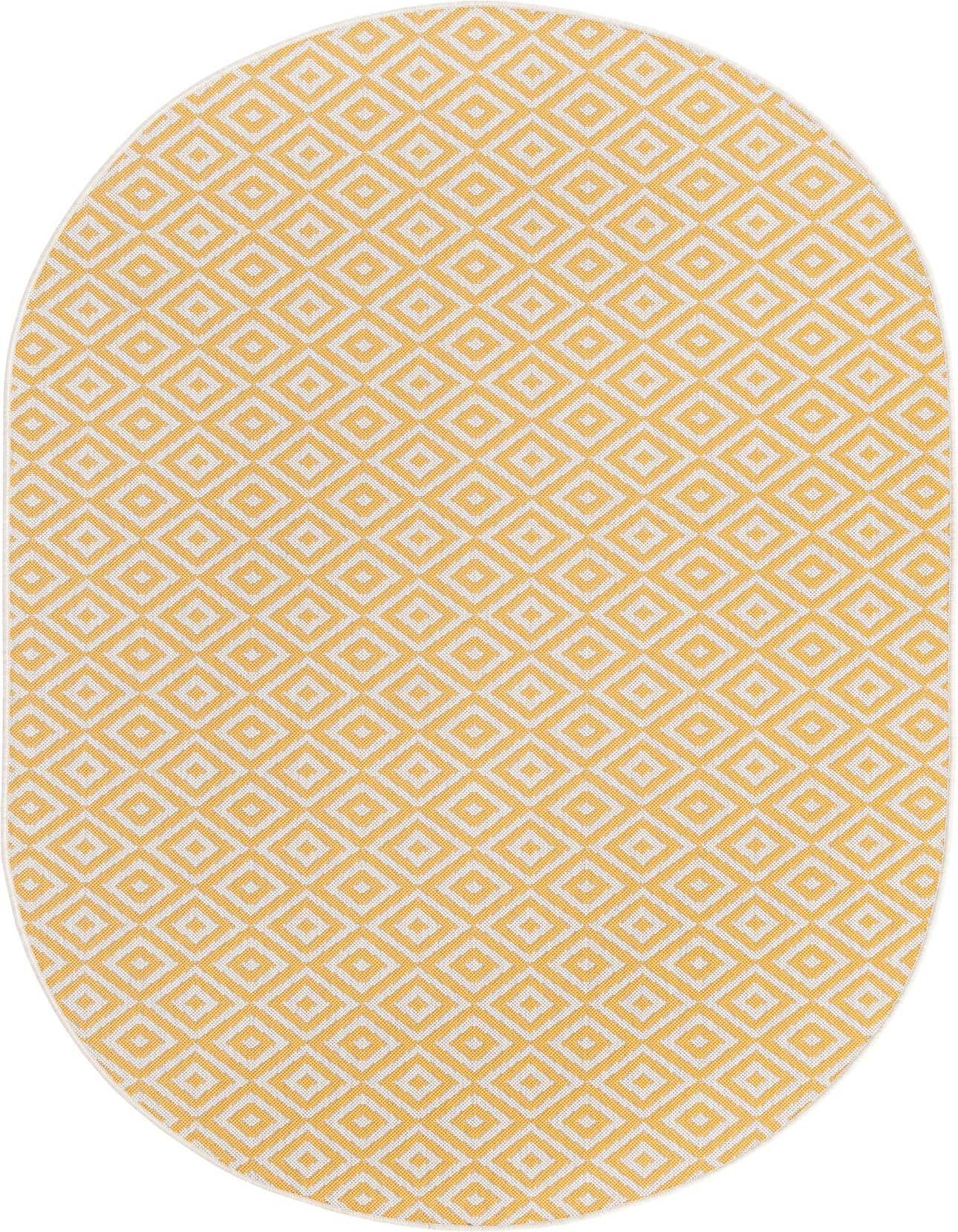 5' 3 x 8' Easy-Clean Jill Zarin Costa Rica Indoor / Outdoor Oval Rug