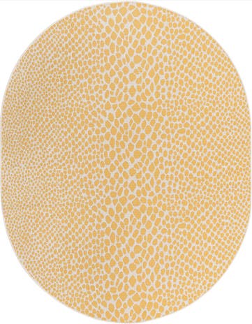 Yellow Ivory Easy-Clean Jill Zarin Cape Town Indoor / Outdoor Oval Rug