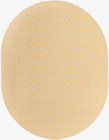 Yellow Ivory Easy-Clean Jill Zarin Costa Rica Indoor / Outdoor Oval Rug