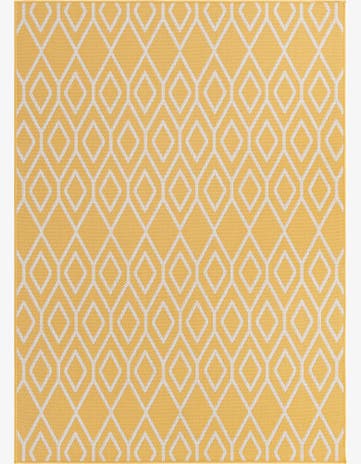 Yellow Ivory Easy-Clean Jill Zarin Turks and Caicos Indoor / Outdoor Rug