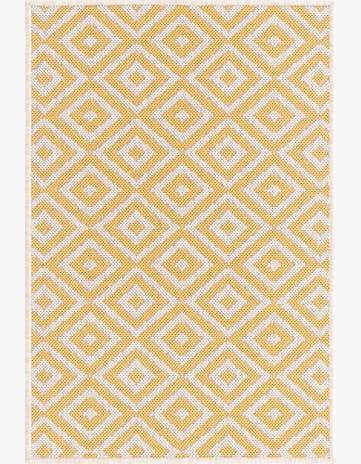 Yellow Ivory Easy-Clean Jill Zarin Costa Rica Indoor / Outdoor Rug
