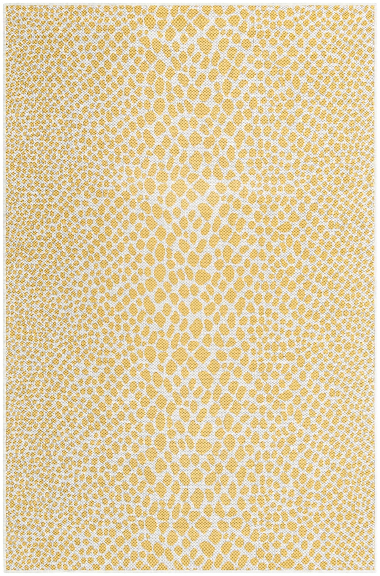 Custom Yellow Ivory  Washable Jill Zarin Indoor / Outdoor Rug