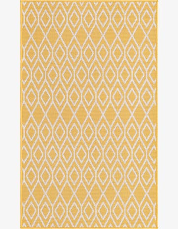 Yellow Ivory Easy-Clean Jill Zarin Turks and Caicos Indoor / Outdoor Rug